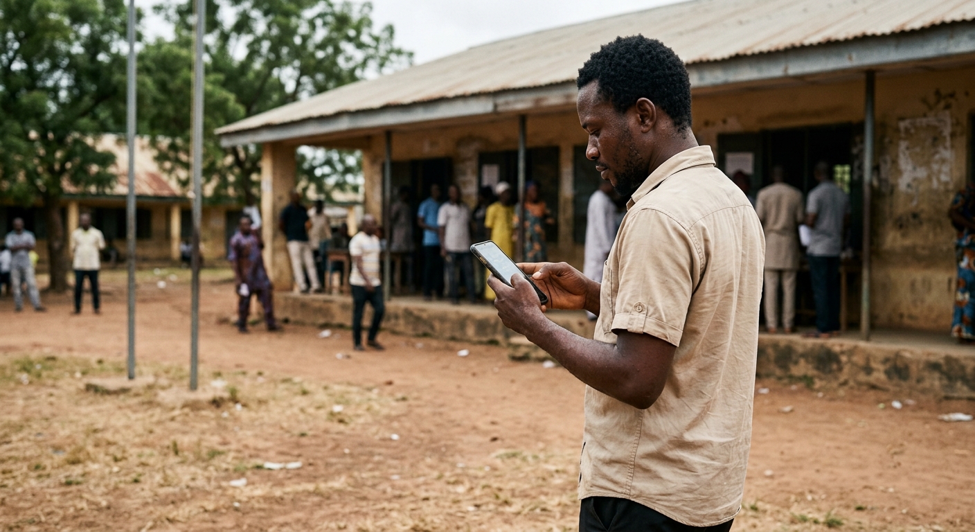A campaign agent reporting from a polling unit